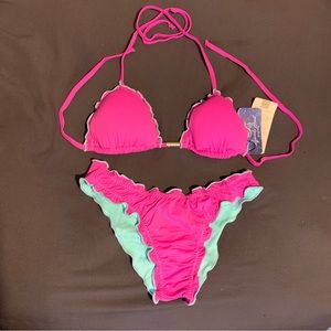From Brazil 🇧🇷 Pink & Blue Reversible Brazilian Bikinis